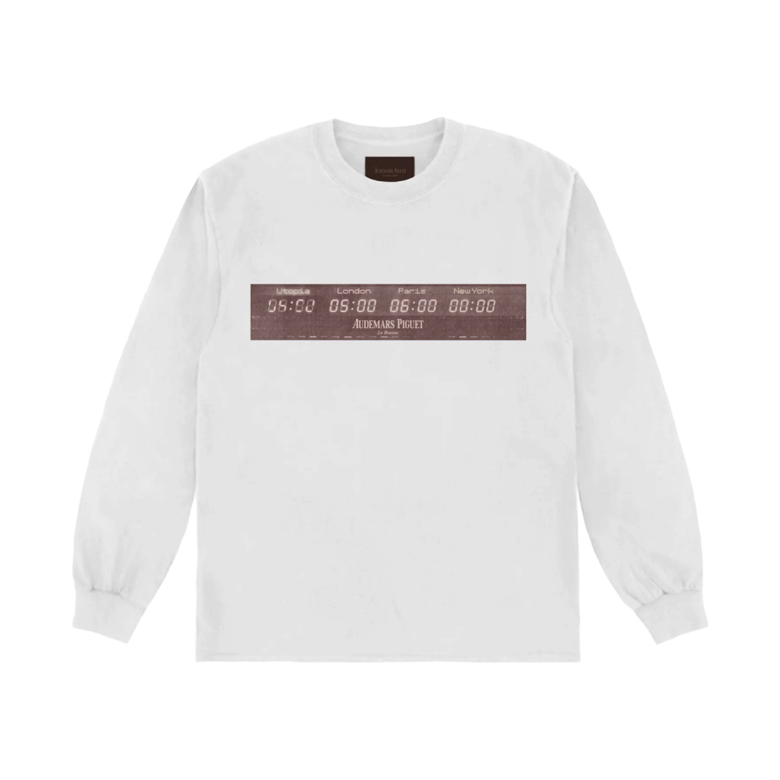 트래비스 스캇 캑터스 잭 x 오데마 피게 유토피아 롱슬리브 티셔츠 화이트(Travis Scott Cactus Jack x Audemars Piguet Utopia Long Sleeve T-Shirt White)