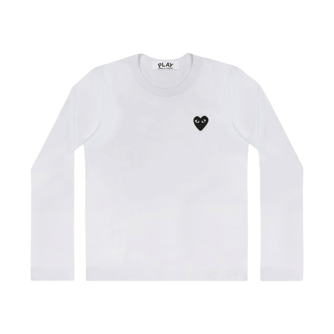 플레이 꼼데가르송 블랙 하트 롱슬리브 티셔츠 화이트(Play Comme des Garcons Black Heart LS T-Shirt White)