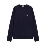 Maison Kitsune Fox Head Patch Regular Long Sleeve T-Shirt Navy