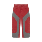 Supreme 2-Tone Paneled Jean Red - 22FW