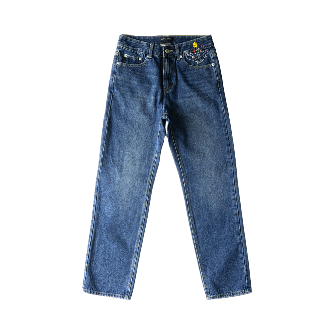 준태킴 엠보더리 데님 트라우져 블루(JTK ARTISANAL Embroidery Denim Trousers Blue)