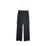 Enor Women Layerd Midi Skirt Pants Dark Grey