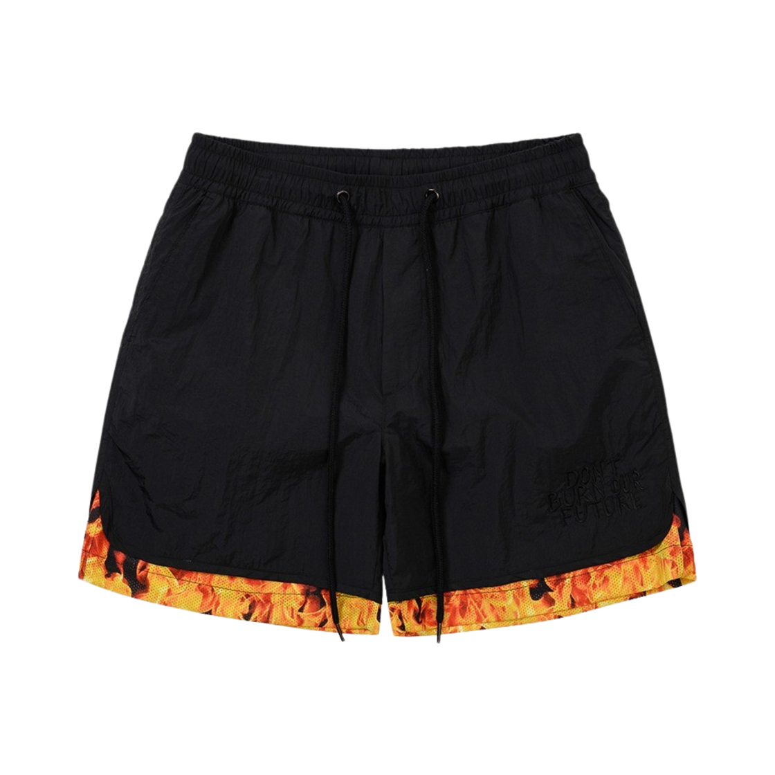 AJ232DB018 Ajobyajo DBOF Fire Nylon Shorts Black - 대표 이미지 #1