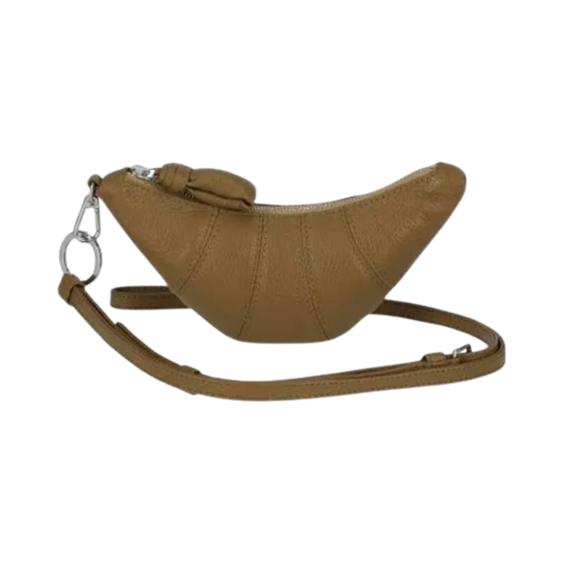 SL0054-LL0018-676 Lemaire Crossbody Croissant Coin Purse Soft Grained Leather Bronze Khaki