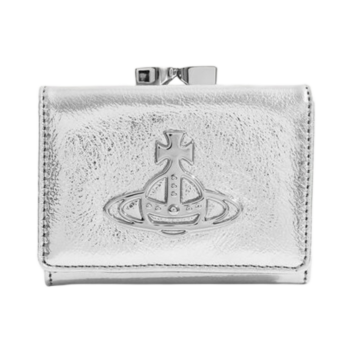 비비안 웨스트우드 크링클 스몰 프레임 지갑 실버(Vivienne Westwood Crinkled Small Frame Wallet Silver) - 1