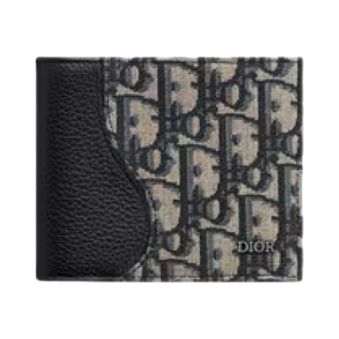 디올 새들 지갑 그레인드 카프스킨 레더 마르퀘트리 베이지 & 블랙 디올 오블리크 자카드 블랙(Dior Saddle Wallet Grained Calfskin Leather Marquetry Beige & Black Dior Oblique Jacquard Black) - 1