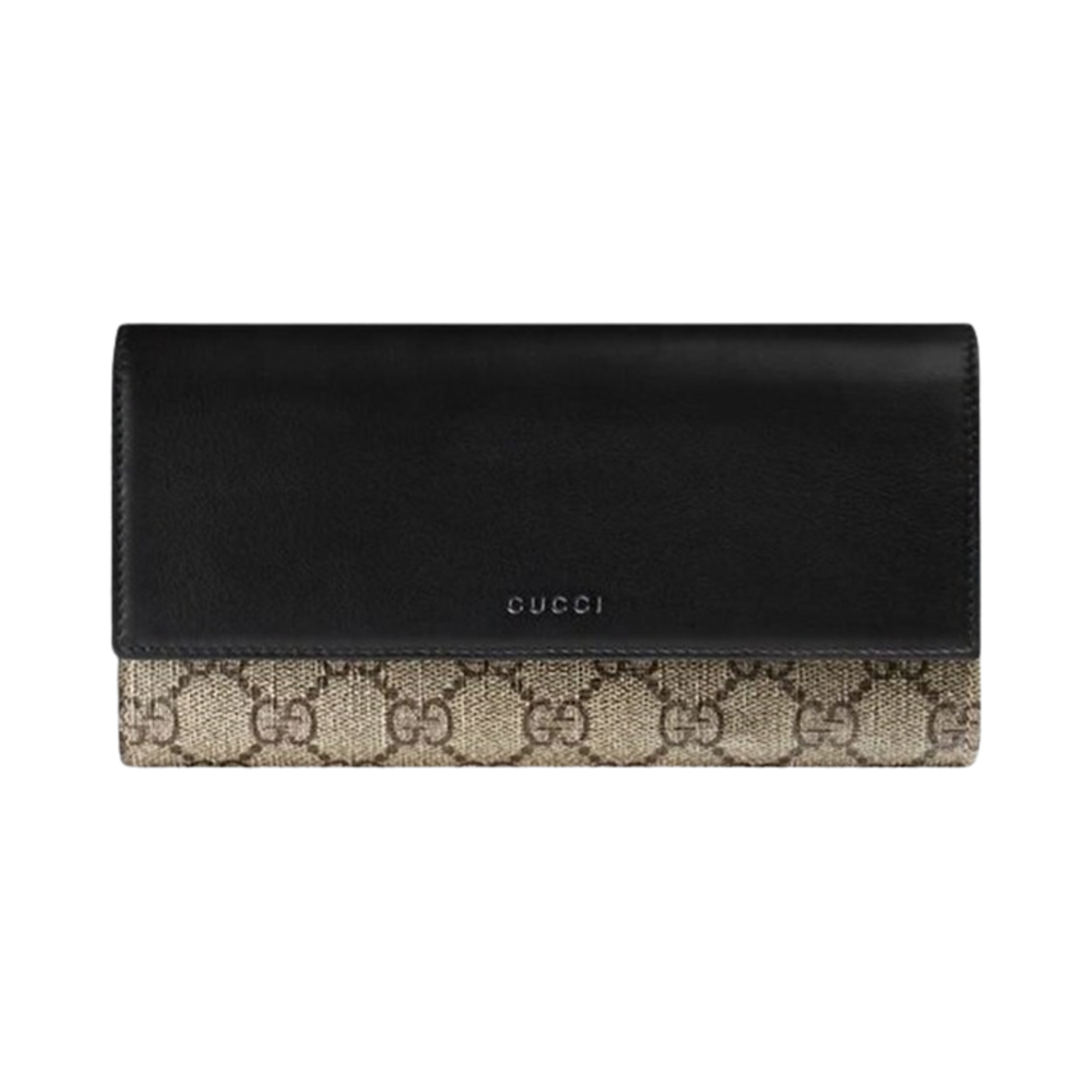779785-KHNKG-9769 Gucci GG Supreme Canvas Leather Long Wallet Beige Ebony