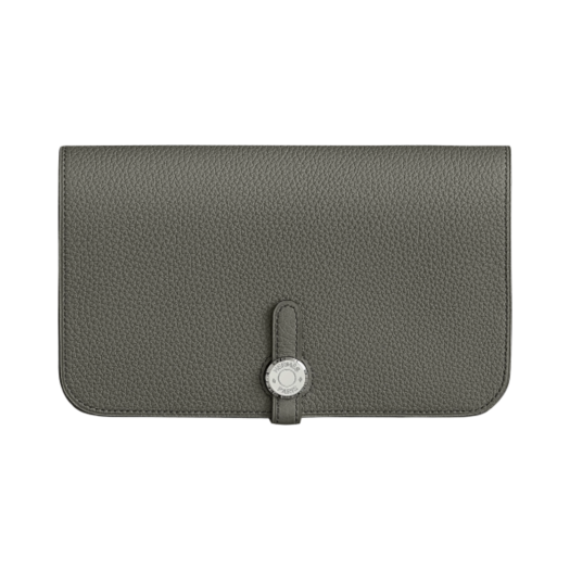 Hermes Dogon Duo Wallet Togo & Palladium Gris Meyer