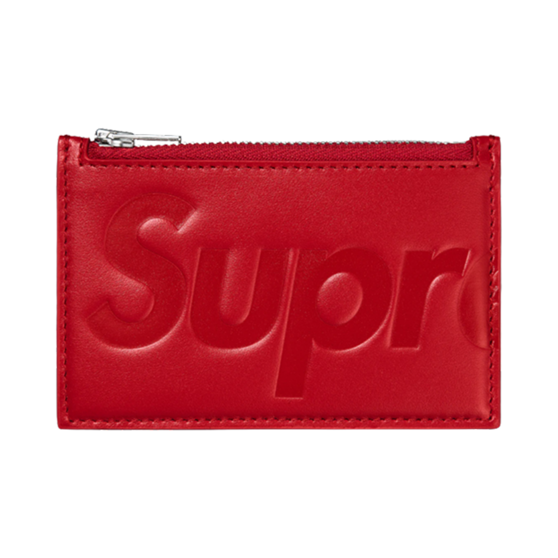슈프림 레더 집 카드 홀더 레드(Supreme Leather Zip Card Holder Red)