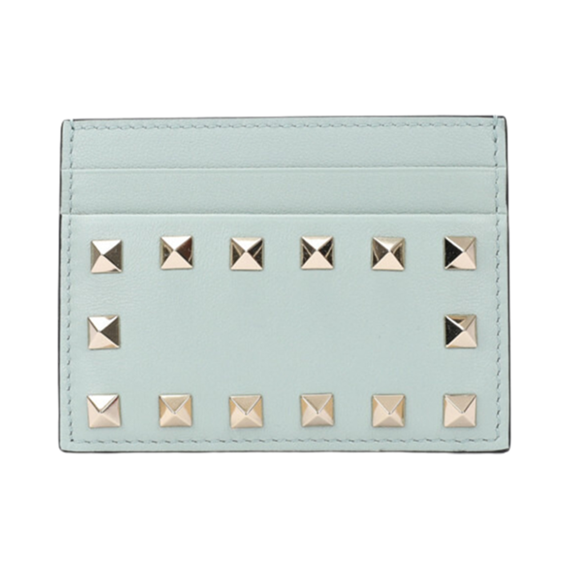 P0486BOLW32 Valentino Rockstud Card Holder Water Green