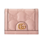 Gucci GG Matelasse Card Case Wallet Light Pink