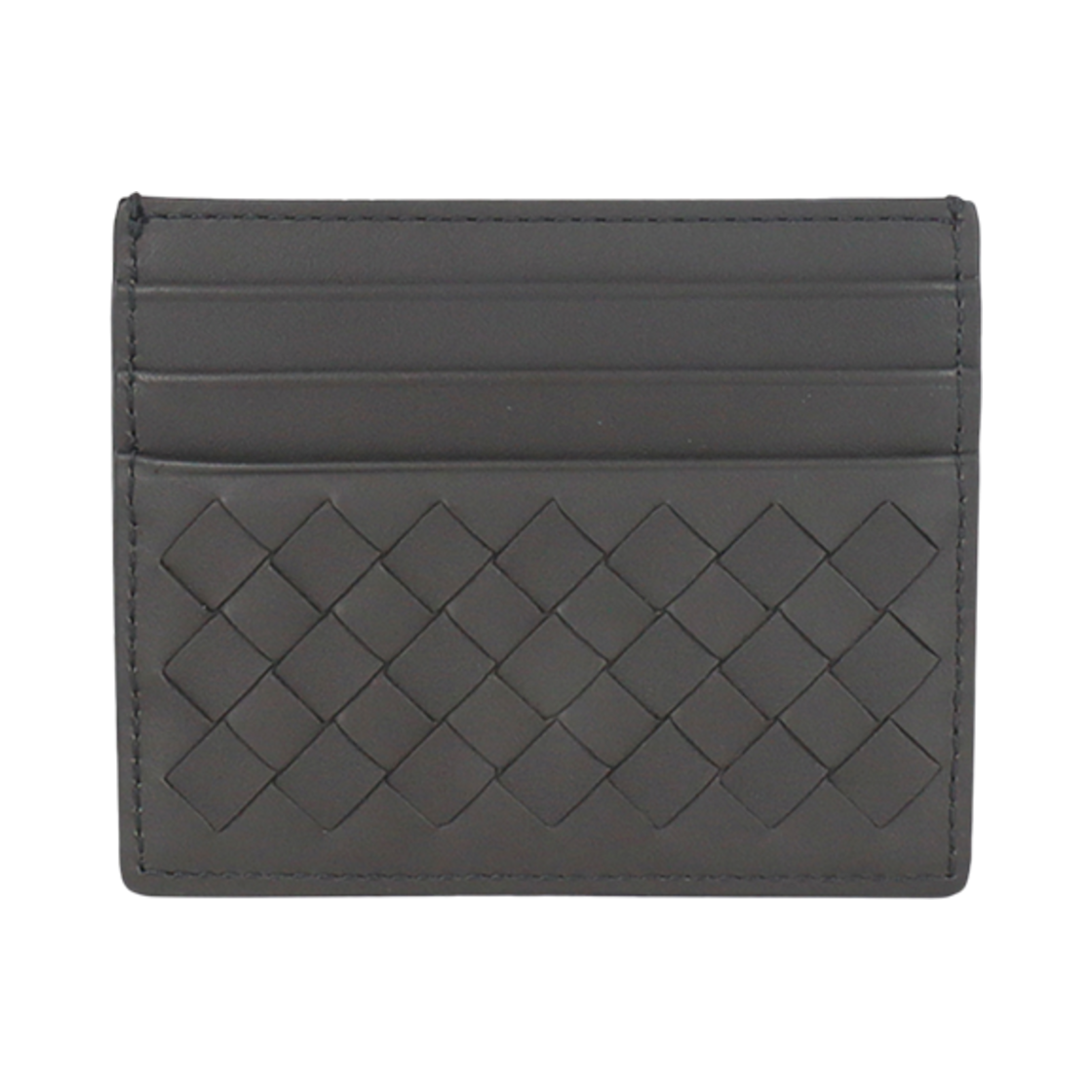 522326V47W11423 Bottega Veneta Intrecciato Leather Card Case Light Graphite