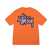 Stussy Checker Stock T-Shirt Coral