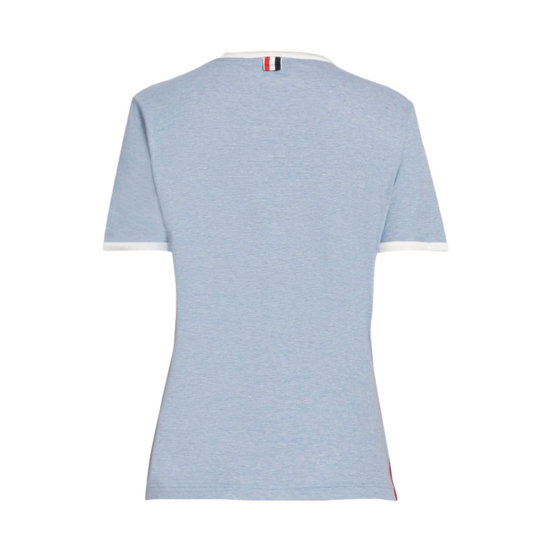 FJS133A-J0043-480 (W) Thom Browne Melange Jersey Short Sleeve Ringer T-Shirt Light Blue - #2
