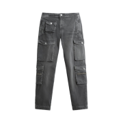 Zara Utility Cargo Trousers Dark Grey