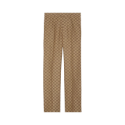 Gucci GG Supreme Linen Pants Camel Ebony