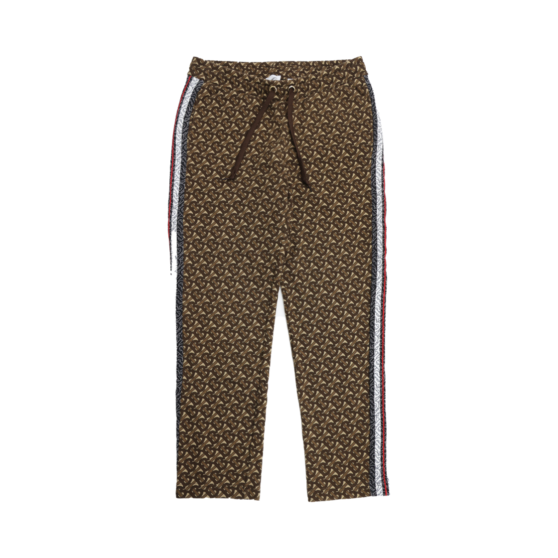 IT4P3LFKB9UA Burberry TB Monogram Stripe Pants in Brown Cotton