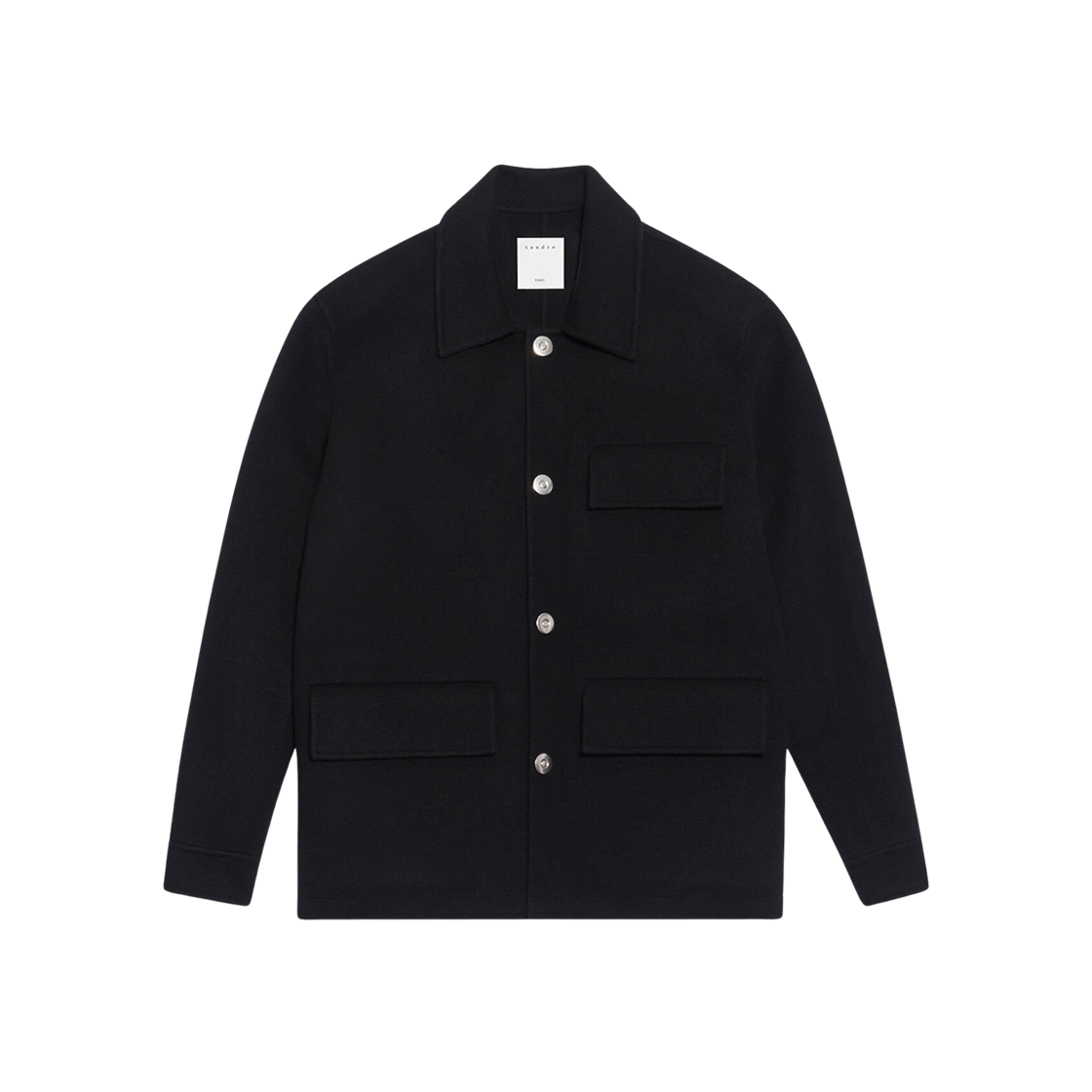 SHPBL00512 Sandro Double-Faced Wool Jacket Black