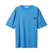 (W) Miu Miu Striped Jersey T-Shirt Light Blue Blue