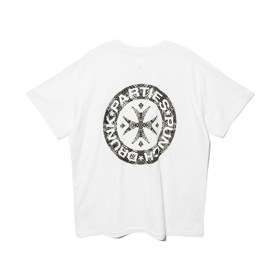 펀치 드렁크 파티즈 파이톤 로고 네로우 티 화이트