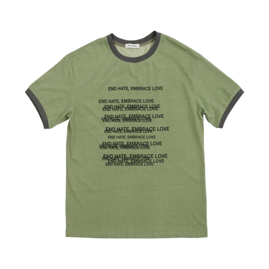 SE24STS04GR Surface Edition End Hate Ringer T-Shirt Green