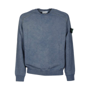 Stone Island 62290 Dust Colour Treatment Crewneck Sweatshirt Blue - 21SS