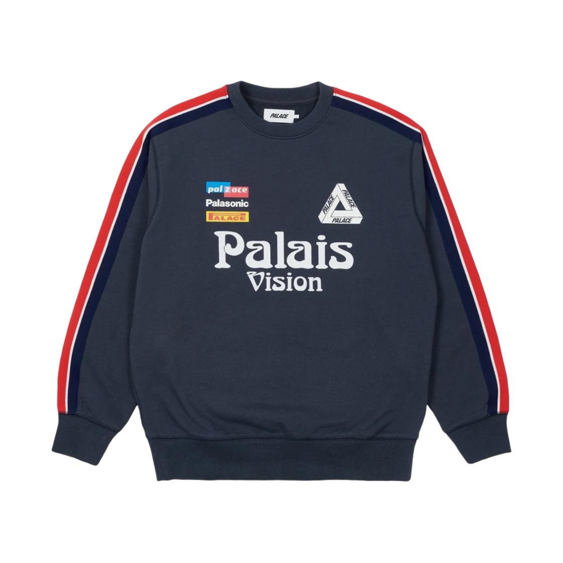 팔라스 플래그 스트라이프 크루넥 네이비 - 22SS | Palace | KREAM