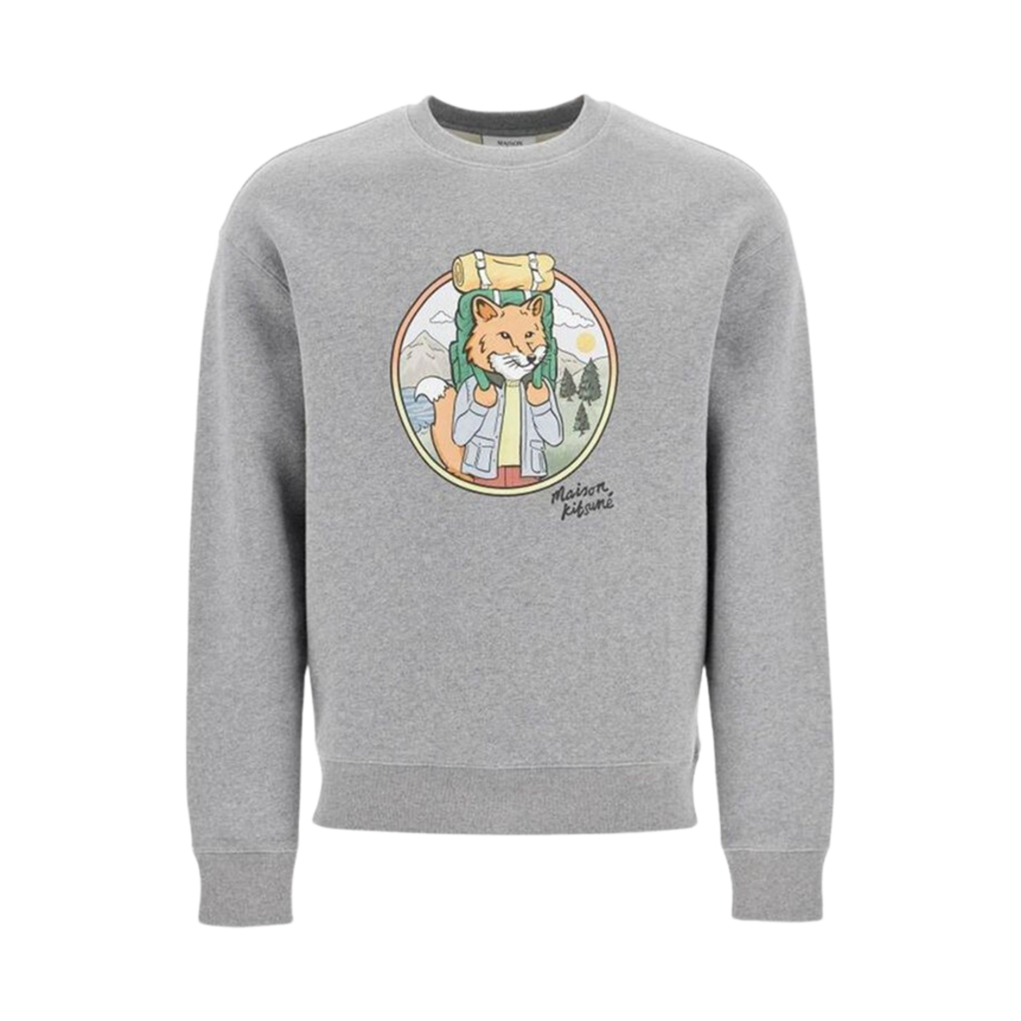 NM00314KM0307-H131 Maison Kitsune Rambling Fox Comfort Sweatshirt Medium Grey Melange