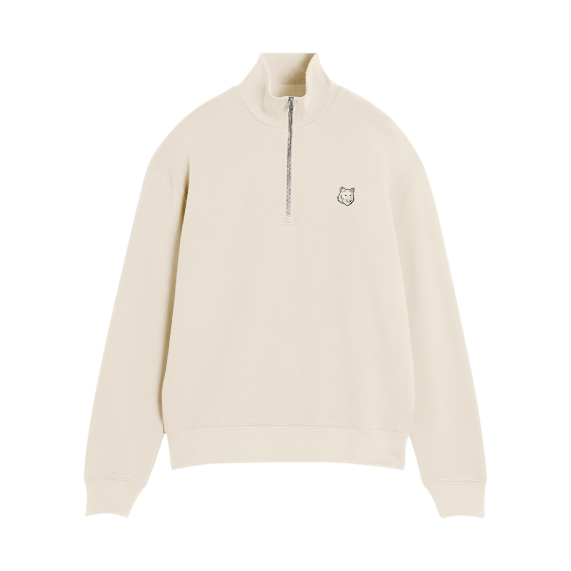 메종 키츠네 볼드 폭스 헤드 패치 컴포트 하프 집업 스웨트셔츠 스모크(Maison Kitsune Bold Fox Head Patch Comfort Half Zipped Sweatshirt Smoke) - 1