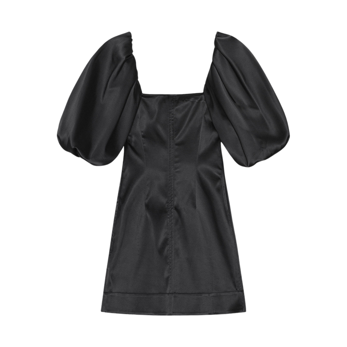 (W) 가니 새틴 미니 드레스 블랙((W) Ganni Satin Mini Dress Black) - 2