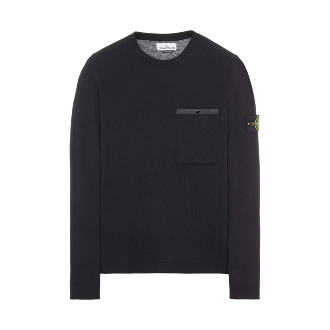 7615517B8-V0029 Stone Island 517B8 Pocket Crewneck Knit Black - 22SS