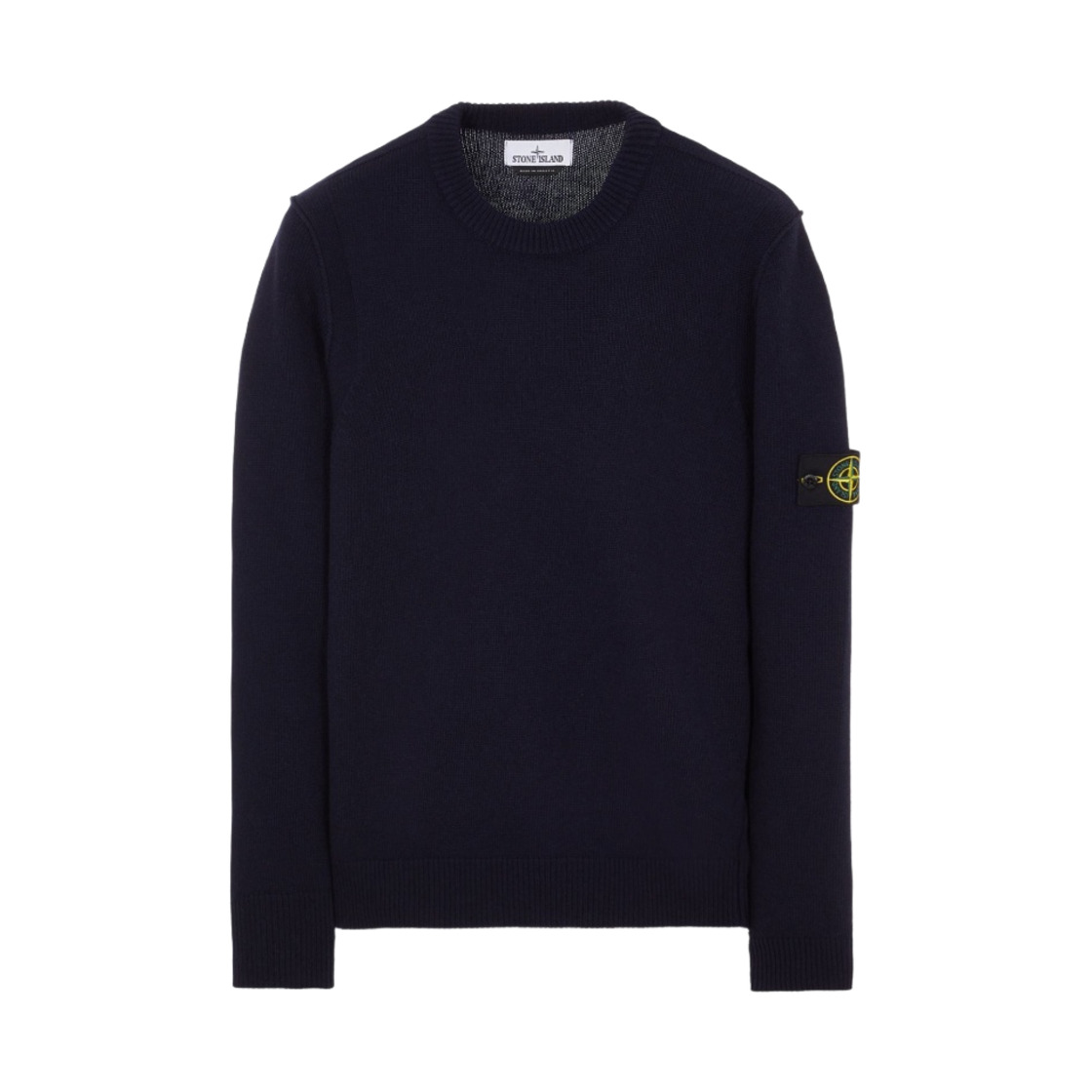 스톤 아일랜드 508A3 램스울 크루넥 니트 네이비 블루 - 23FW(Stone Island 508A3 Lambswool Crewneck Knit Navy Blue - 23FW)
