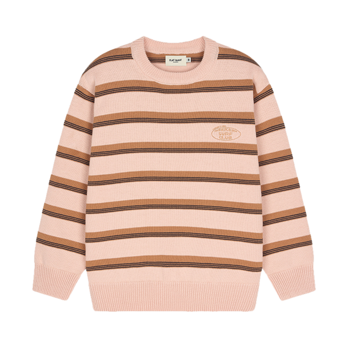 Aav Round Beige Flatwave in Seoul Aav Stripe Vintage Cotton Round Knit Beige