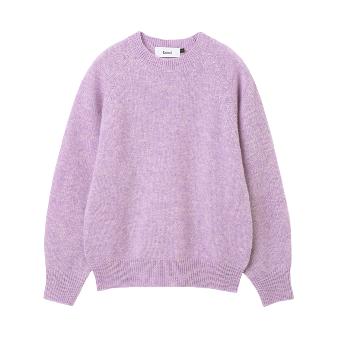 니티드 쉐기독 울 100% 라운드 니트 라벤더