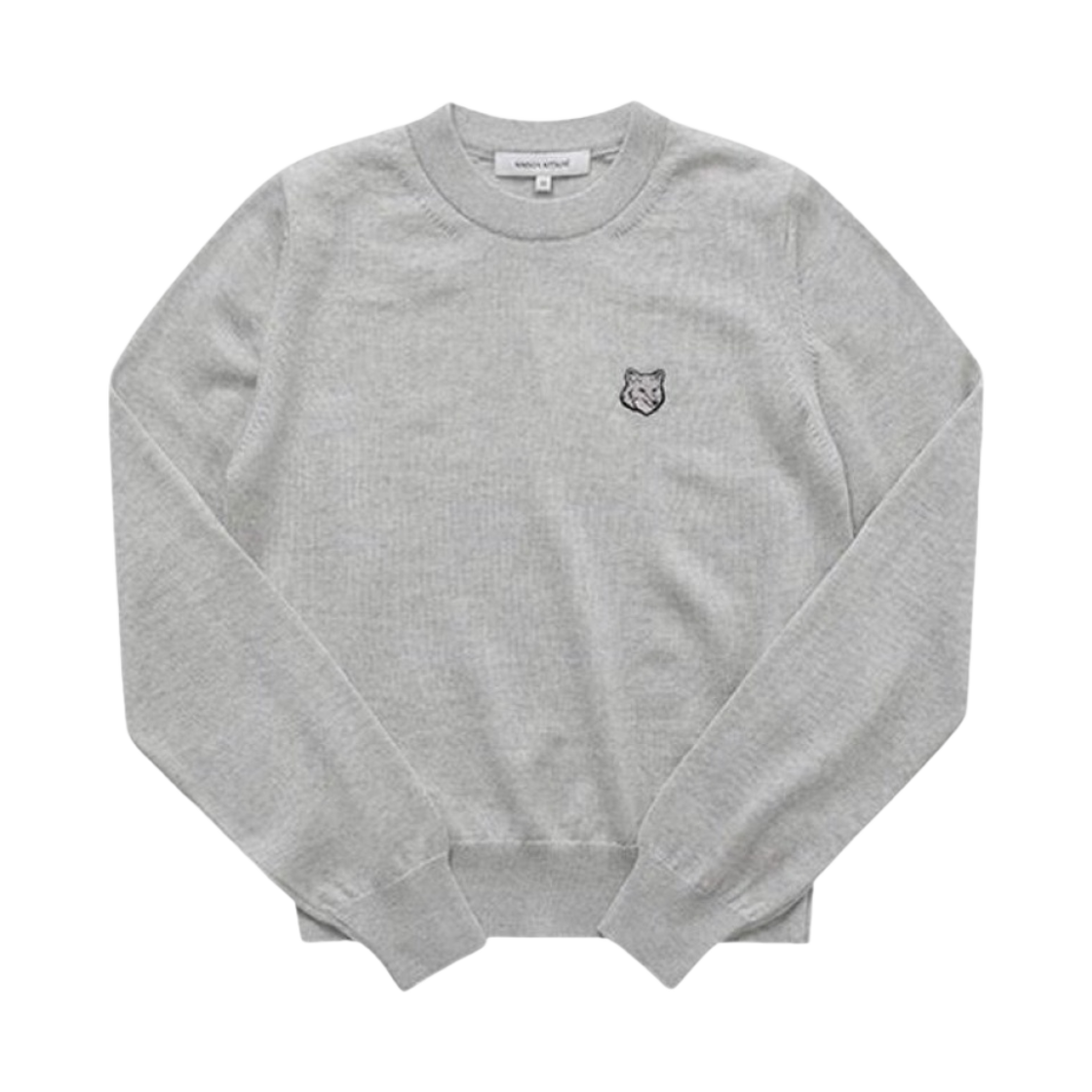 MW00801KT1036-H120 (W) Maison Kitsune Bold Fox Head Patch Regular Jumper Light Grey