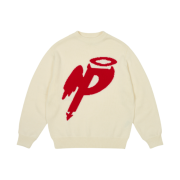 Palace P Wing Knit Soft White - 25SS