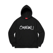 Supreme Raised Handstyle Hooded Sweatshirt Black - 22SS