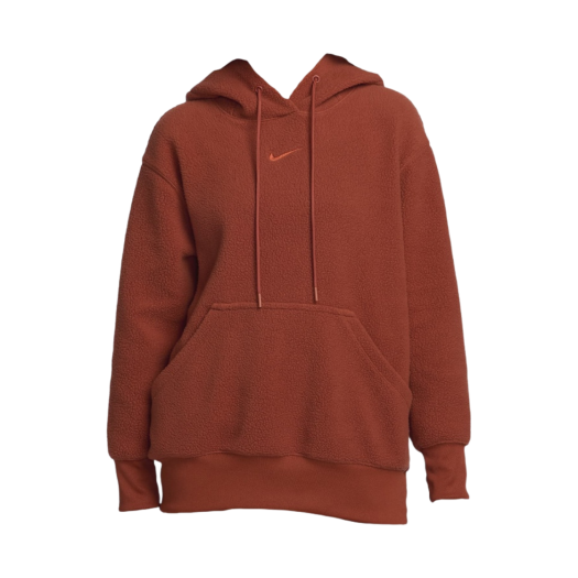 (W) Nike NSW Plush Pullover Hoodie Rugged Orange - Asia