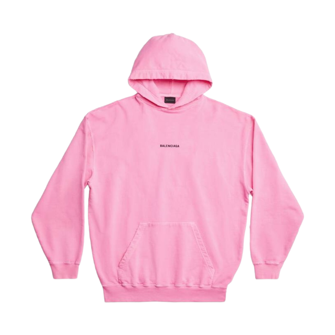 (W) 발렌시아가 백 후드 미디움 핏 플루오 핑크((W) Balenciaga Back Hoodie Medium Fit Fluo Pink) - 1