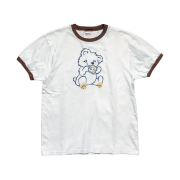 Kapital 20-T Ringer T-Shirt Peckish Patch White