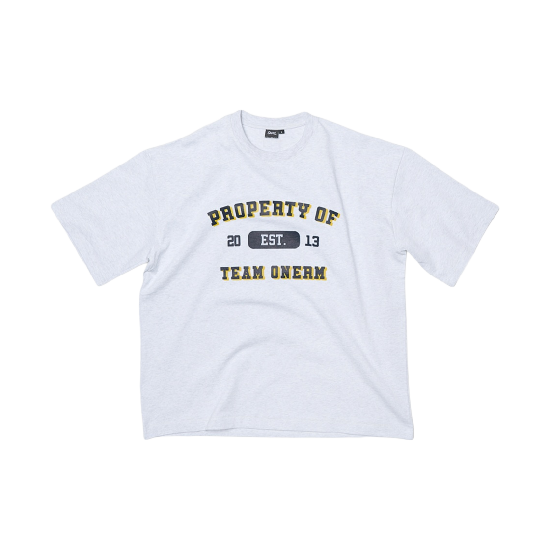 원알엠 팀 원알엠 오버핏 티셔츠 멜란지 화이트(ONERM Team ONERM Overfit T-Shirt Melange White)