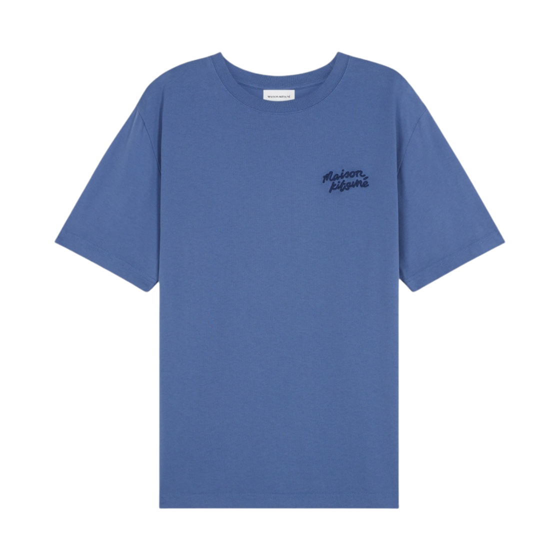 MM00126KJ0118-P433 Maison Kitsune Handwriting Comfort T-Shirt Storm Blue - 대표 이미지 #1
