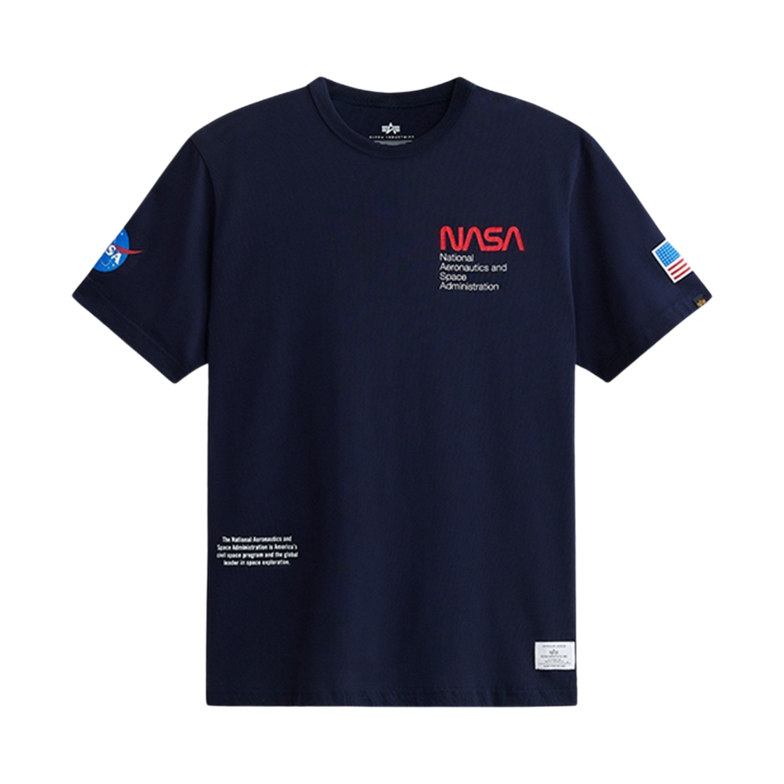 AICOI0000039REB ALPHA INDUSTRIES Nasa Worm Logo Gen Ii Tee Replica Blue