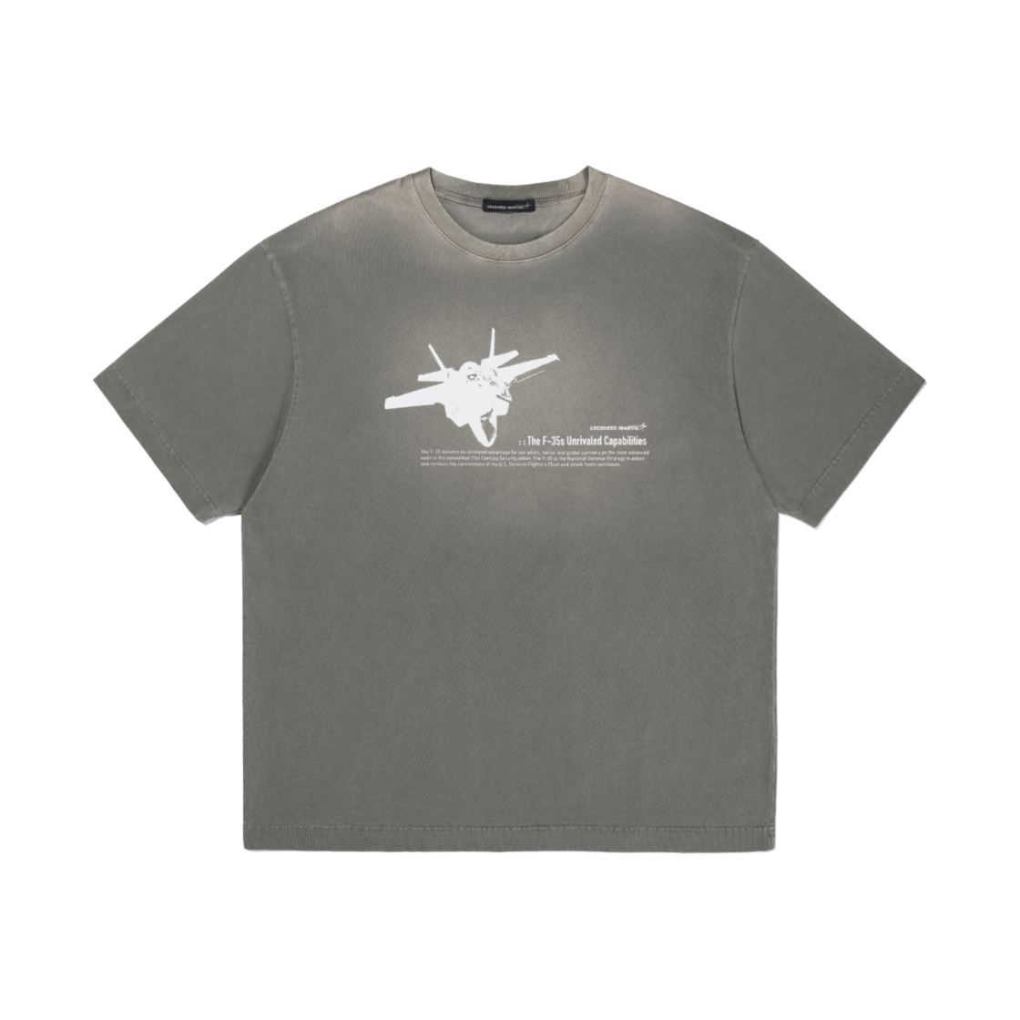 L24UTS002KHA LOCKHEED MARTIN F35 Garment Dyed Brush T-Shirt Khaki