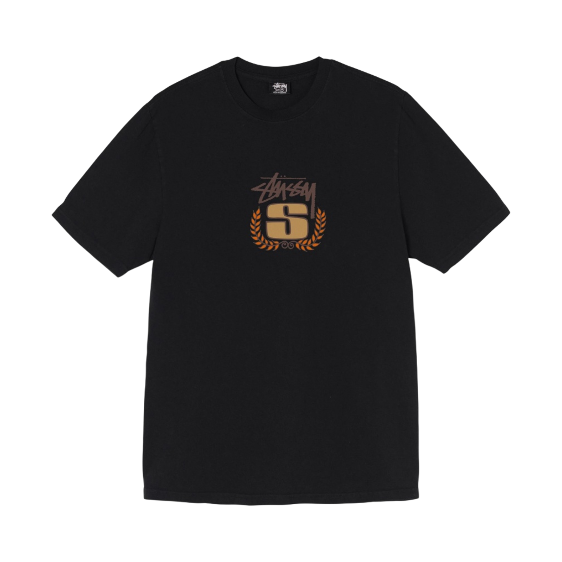 스투시 S 리쓰 피그먼트 다이드 티셔츠 블랙(Stussy S Wreath Pigment Dyed T-Shirt Black) - 1