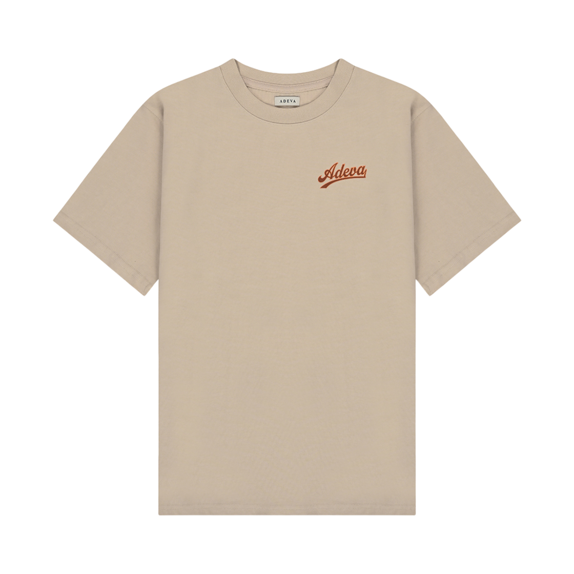 아데바 유니섹스 프린트 로고 반팔 티셔츠 베이지(ADEVA Unisex Printed Logo Tee Beige)