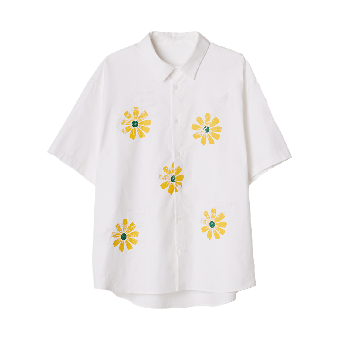 드반 데이지 하프 슬리브 셔츠 화이트(DVAN Daisy Half Sleeve Shirt White)