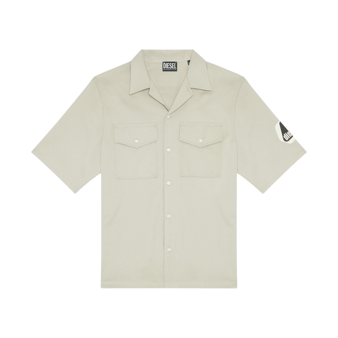 디젤 S-맥-B 유틸리티 로고 볼링 셔츠 라이트 그레이(Diesel S-Mac-B Bowling Shirt with Utility Logo Light Grey) - 1