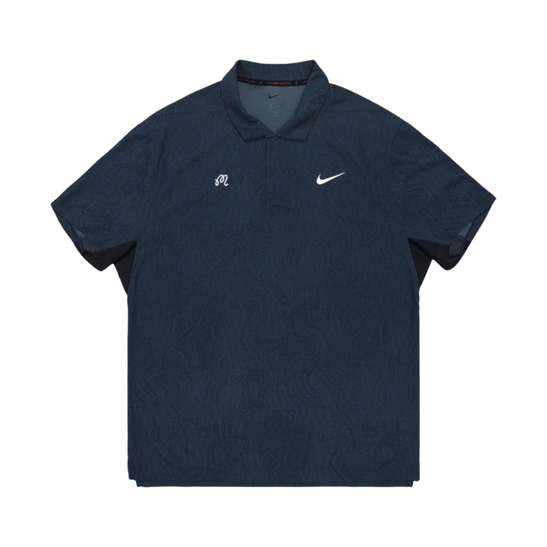 말본 골프 x 나이키 드라이핏 ADV 타이거 우즈 자카드 폴로 썬더 블루(Malbon Golf x Nike Dri-Fit ADV Tiger Woods Jaquard Polo Thunder Blue)