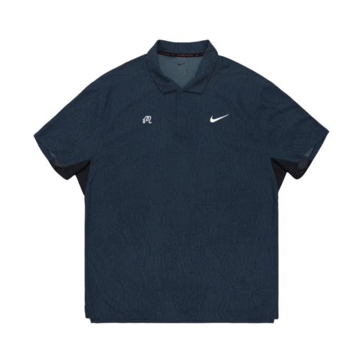 - Malbon Golf x Nike Dri-Fit ADV Tiger Woods Jaquard Polo Thunder Blue